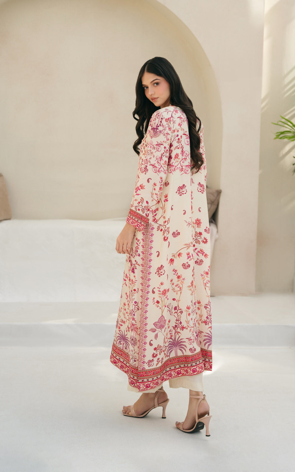 2 Piece Printed Raw Silk Embroidered Suit (FS0003)