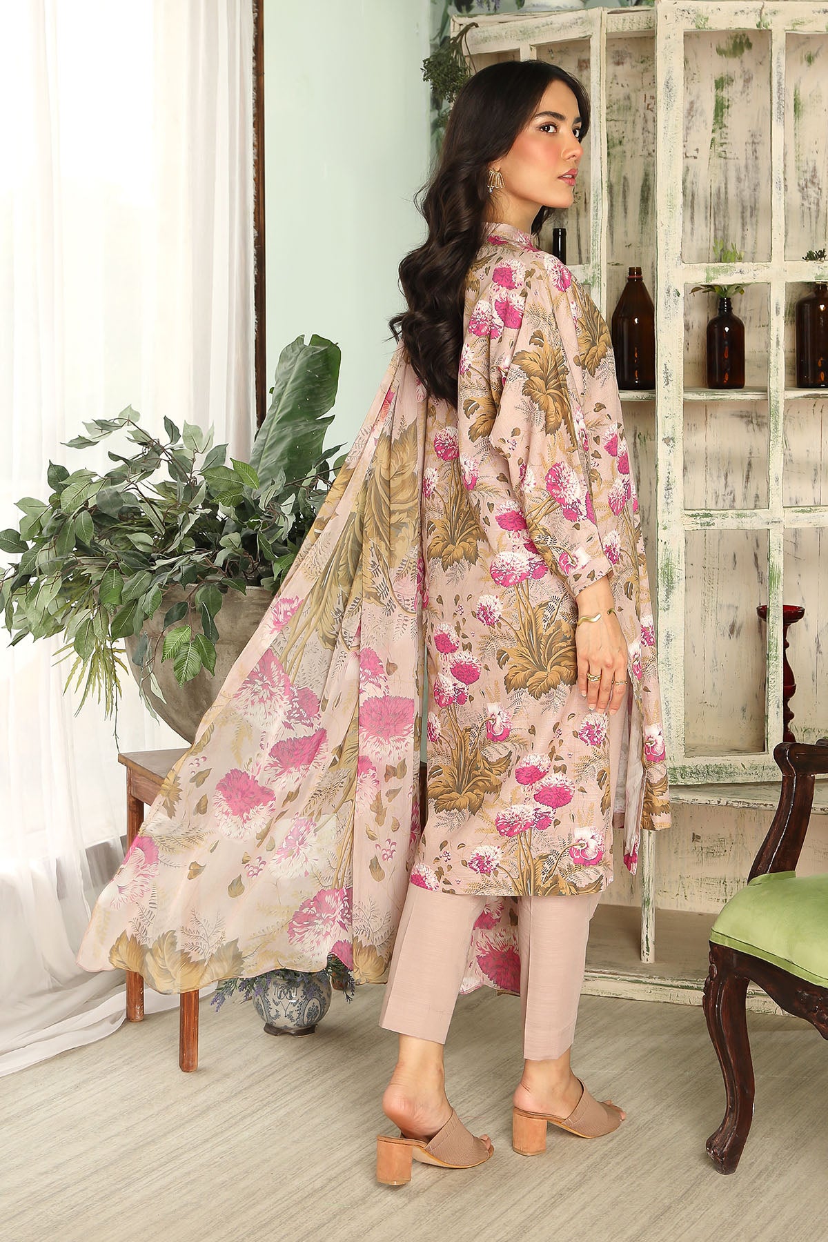 Printed Slub Khaddar Unstitched Suit  (DU0410)