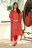 3 Piece Red Embroidered Suit (DU0422)