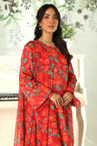 3 Piece Red Embroidered Suit (DU0422)