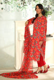 3 Piece Red Embroidered Suit (DU0422)