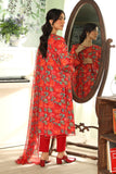 3 Piece Red Embroidered Suit (DU0422)