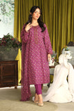 3 Piece Purple Embroidered Suit (DU0425)