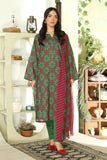 3 Piece Green Printed Suit (DU0427)