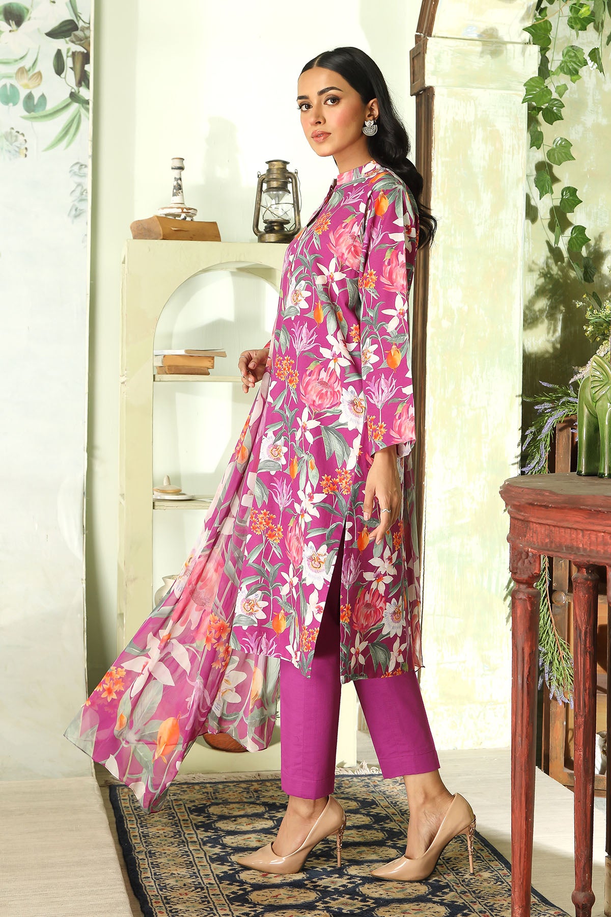 Printed Slub Khaddar Unstitched Suit  (DU0416)