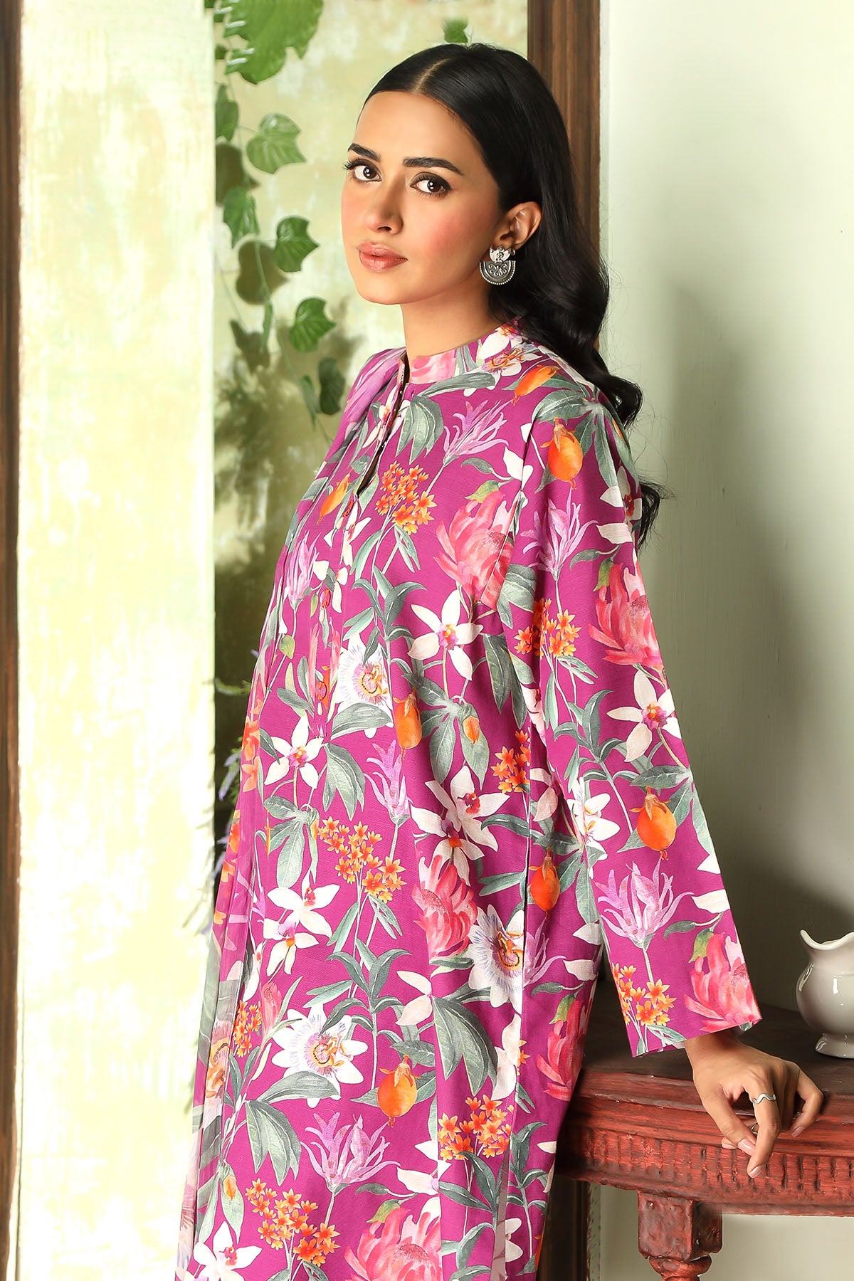 Printed Slub Khaddar Unstitched Suit  (DU0416)