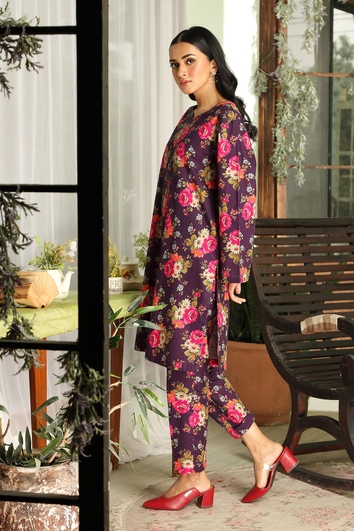 Printed Slub Khaddar Unstitched Suit  (DU0407)