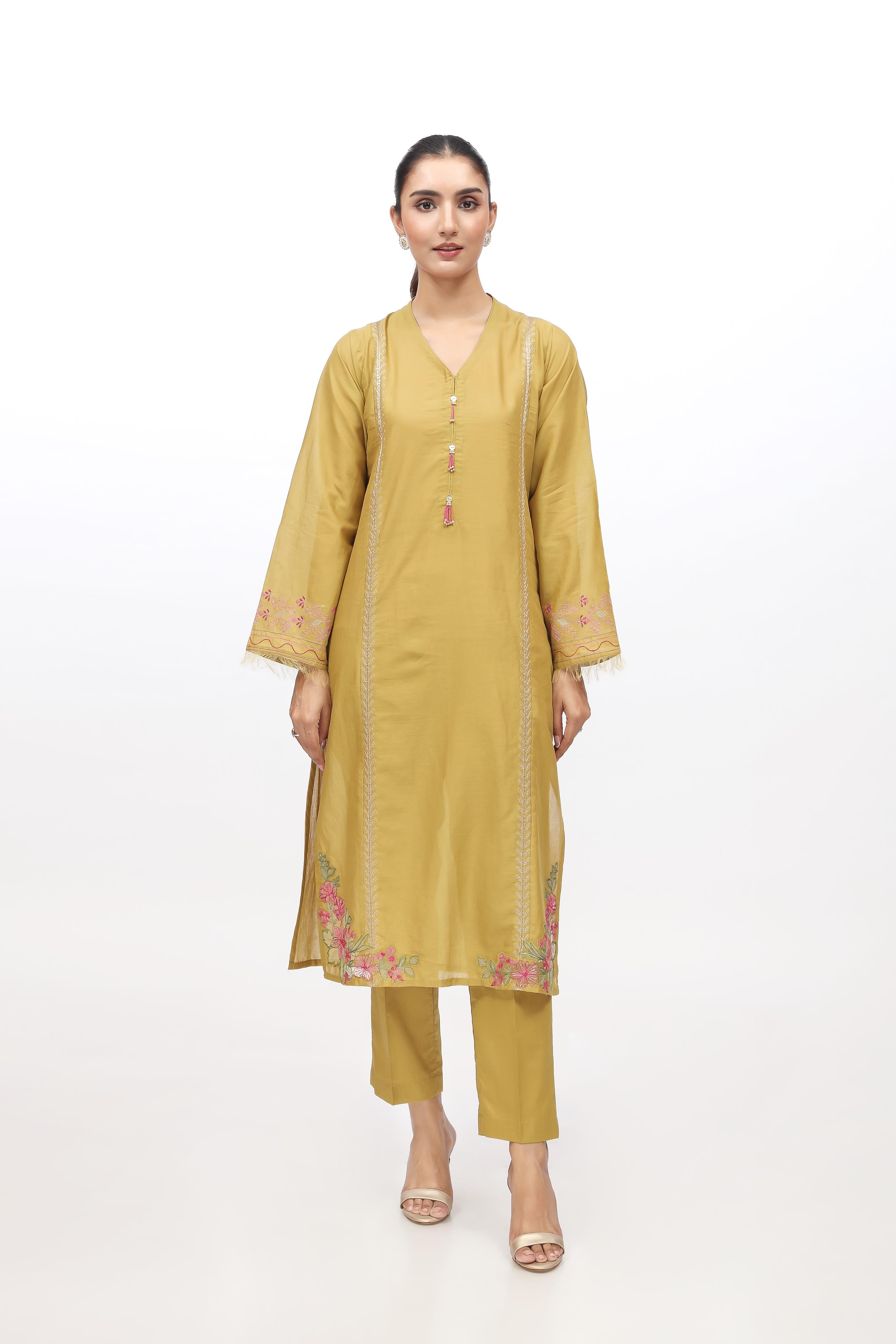 2 Piece Lawn Solid Suit (HB1187)