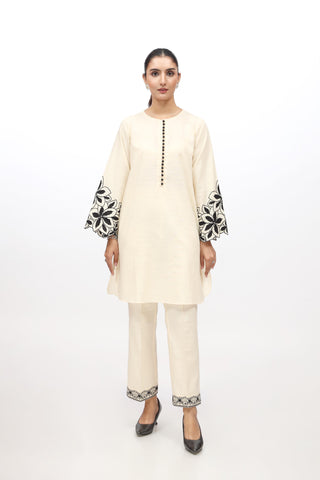 2 Piece Slub Khaddar Embroidered Suit  (AE0035)