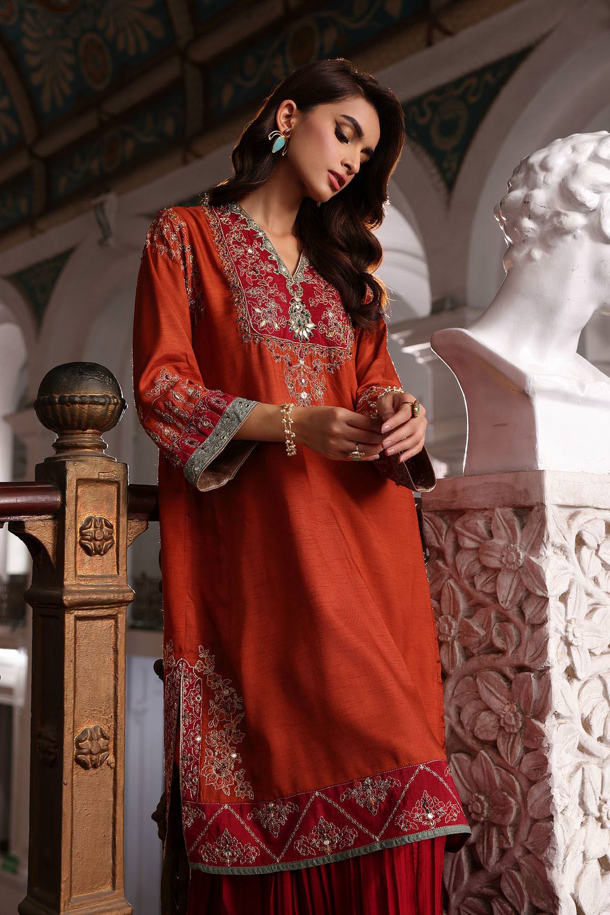 1 Piece Raw Silk Embellished Shirt  (AA5200)