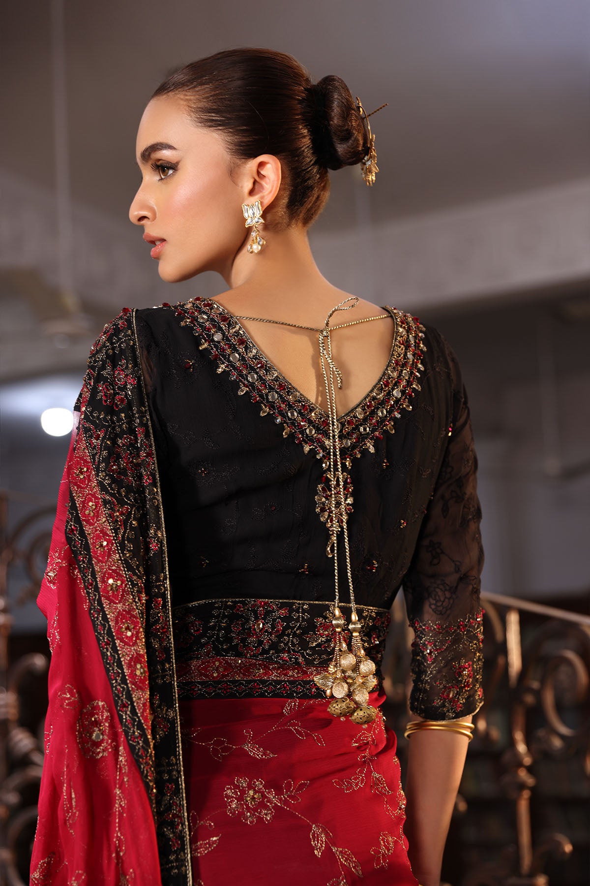 3 Piece Chiffon Embroidered Suit (AW0009)