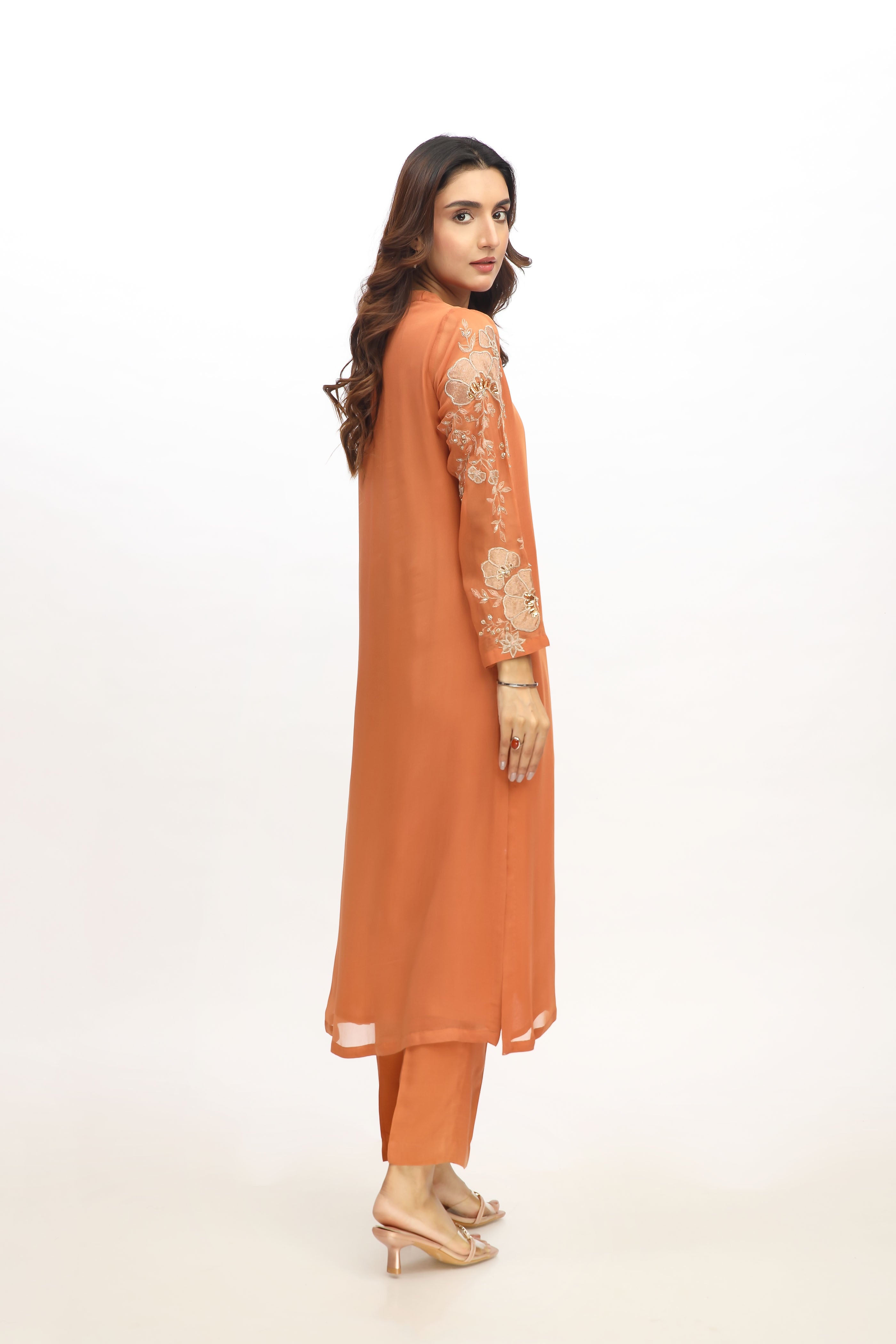 2 Piece  Chiffon Embroidered Suit (AA5425)