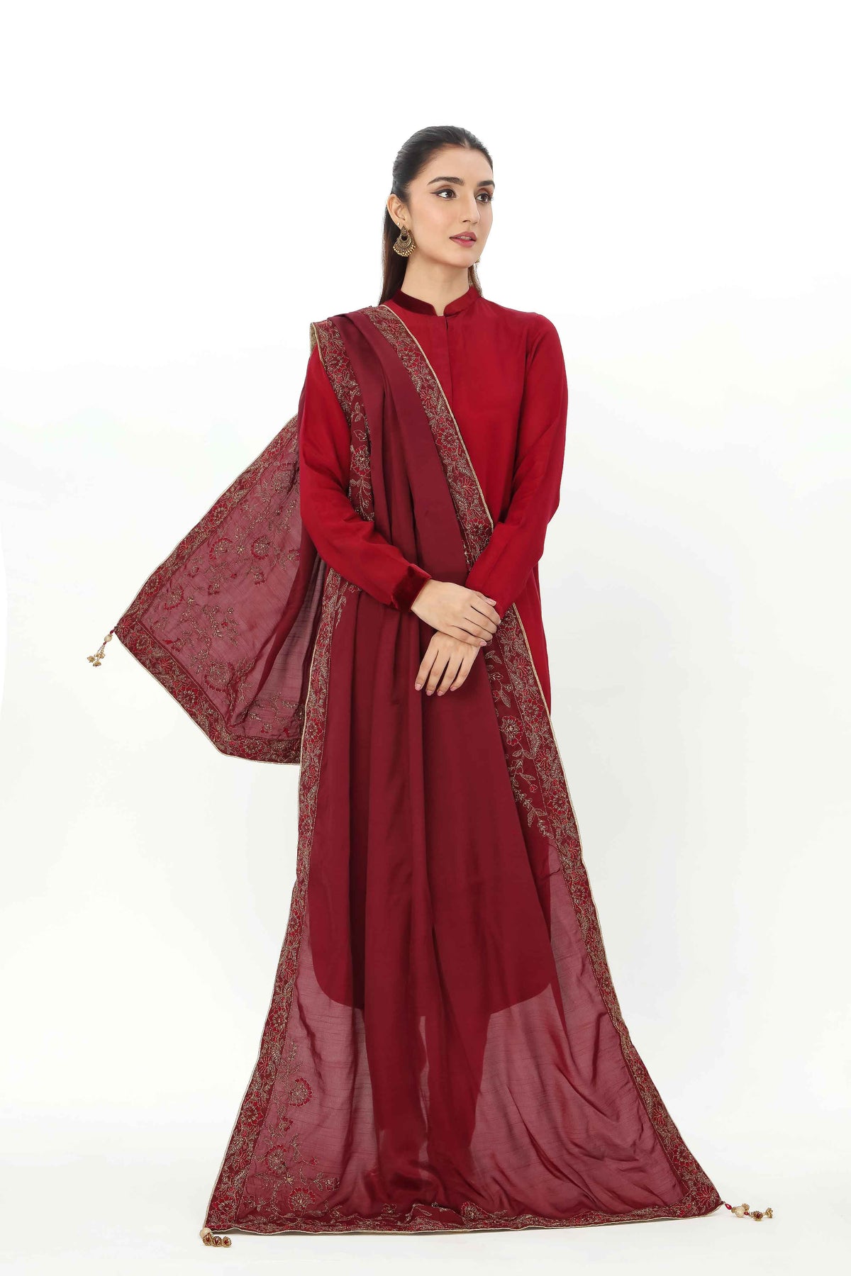 1 Piece  Raw Silk Embroidered Shawl (AA5431)