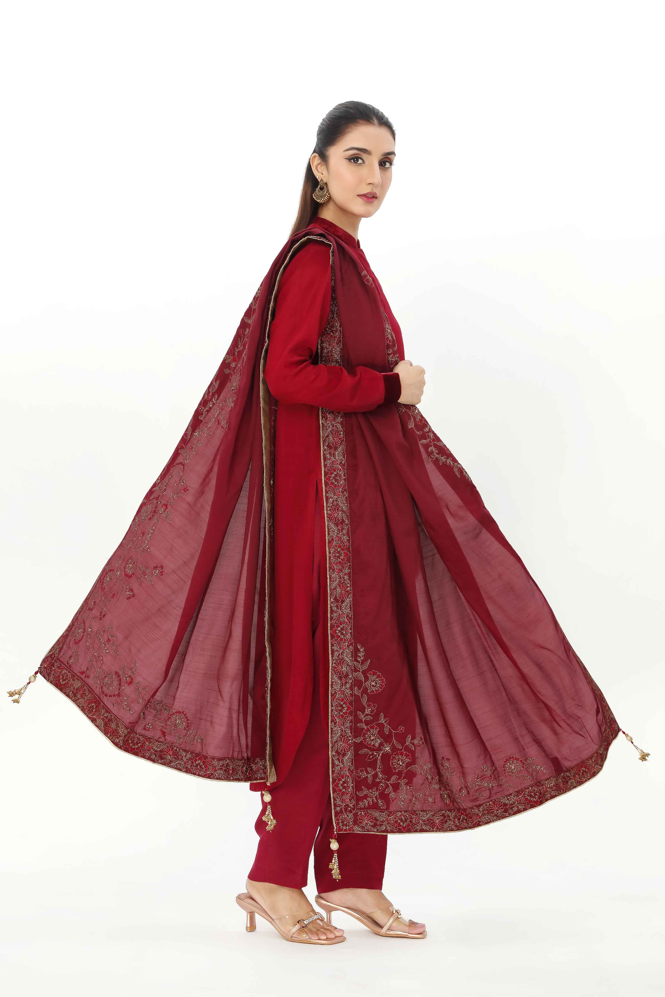 1 Piece  Raw Silk Embroidered Shawl (AA5431)