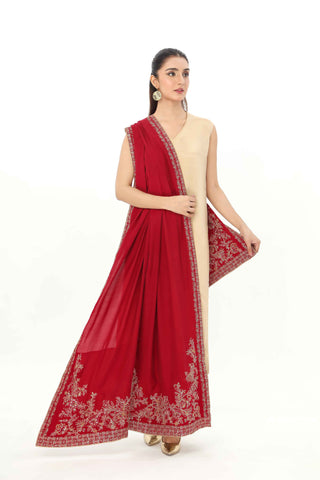 1 Piece  Raw Silk Embroidered Shawl (AA5436)