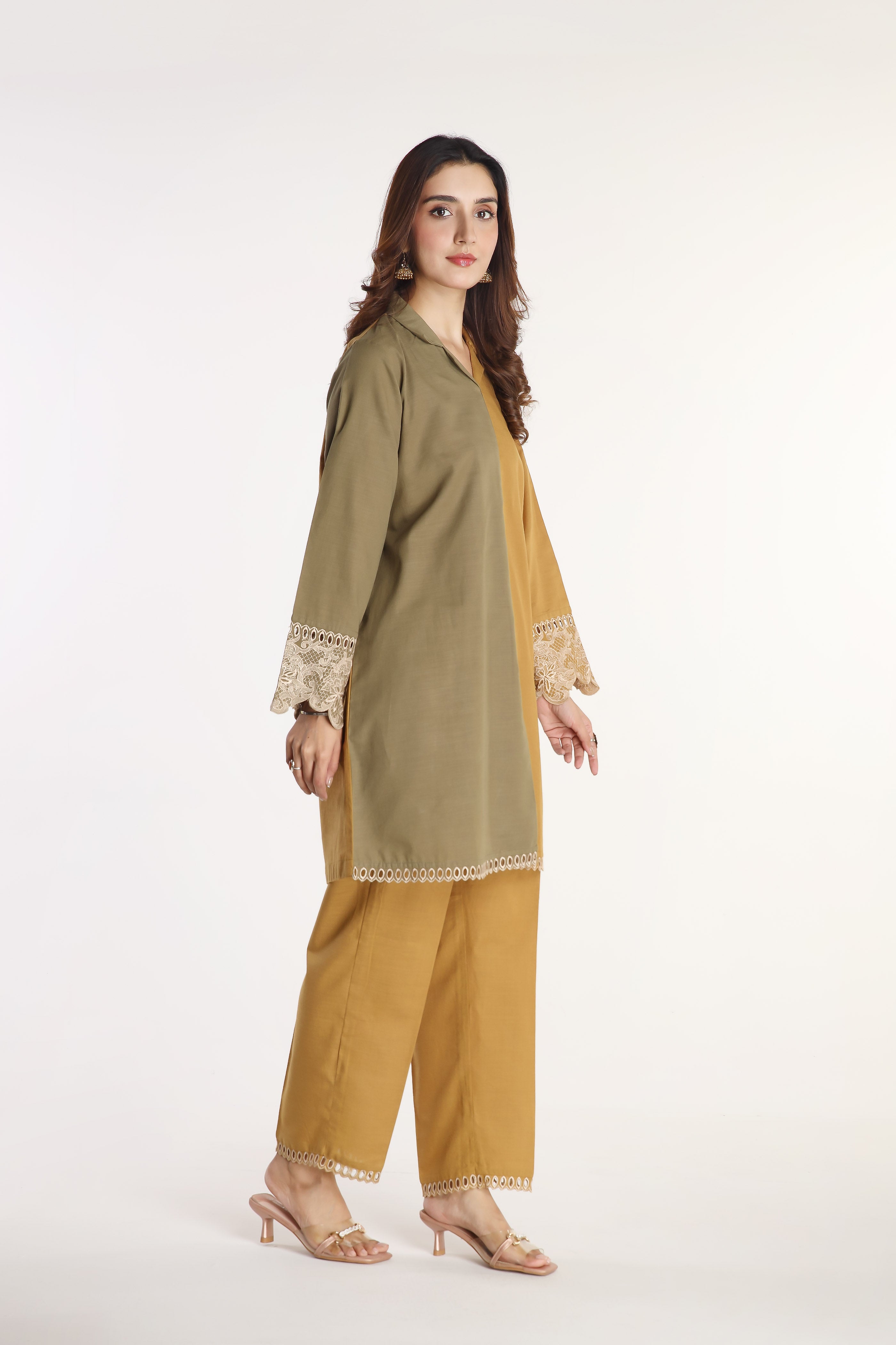 2 Piece Slub Khaddar Solid Suit (AE0051)