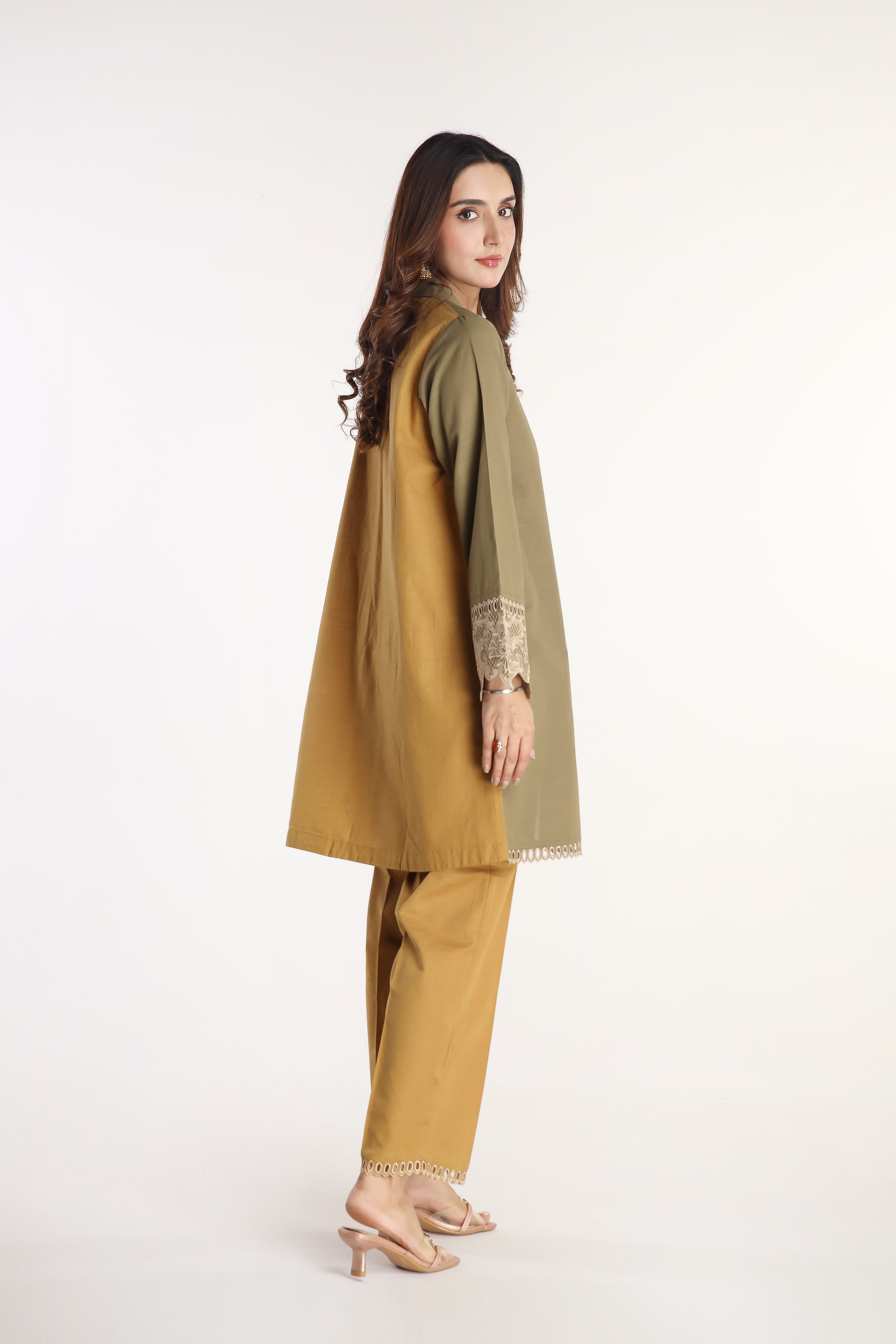 2 Piece Slub Khaddar Solid Suit (AE0051)