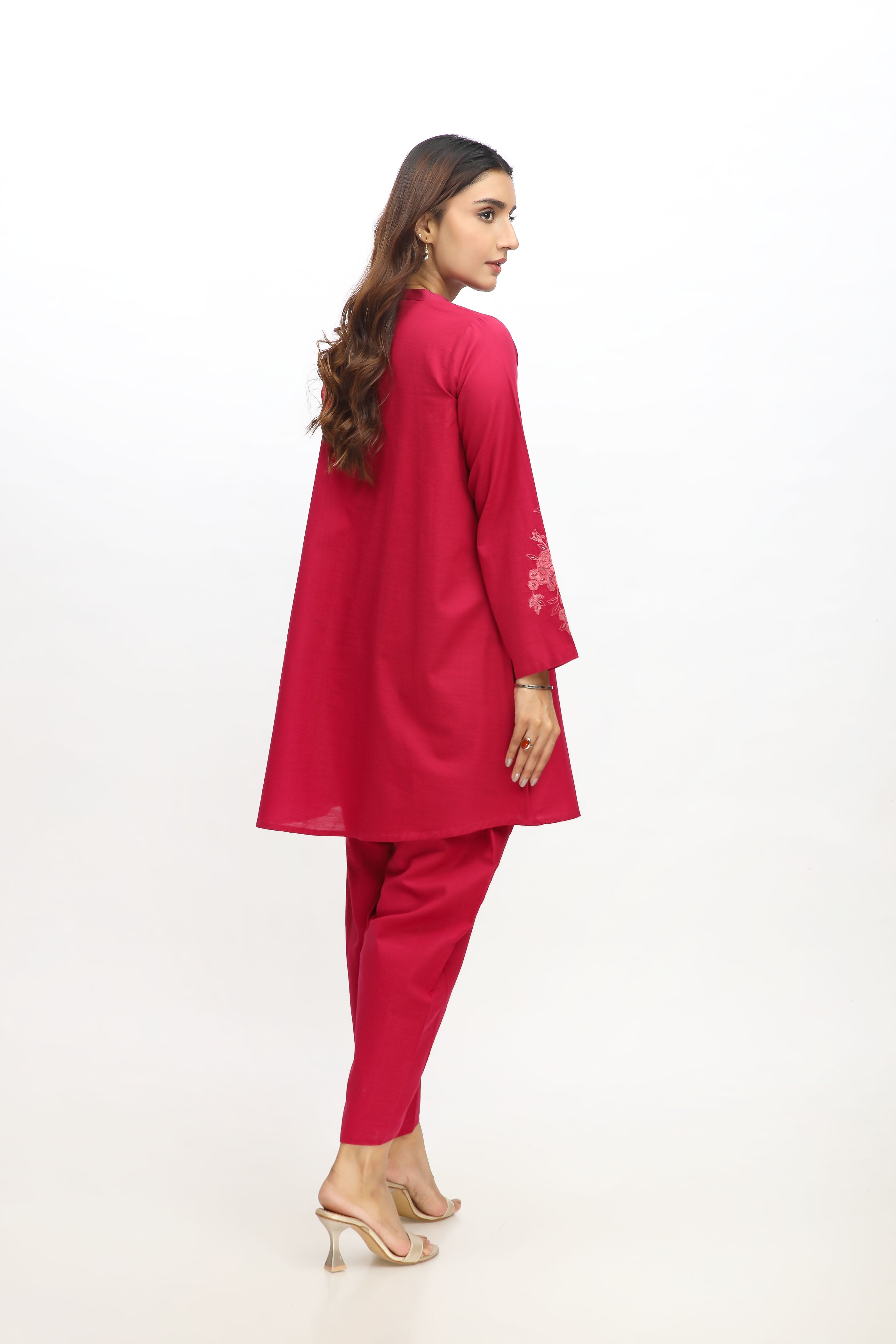 2 Piece Slub Khaddar Embroidered Suit (AE0055)