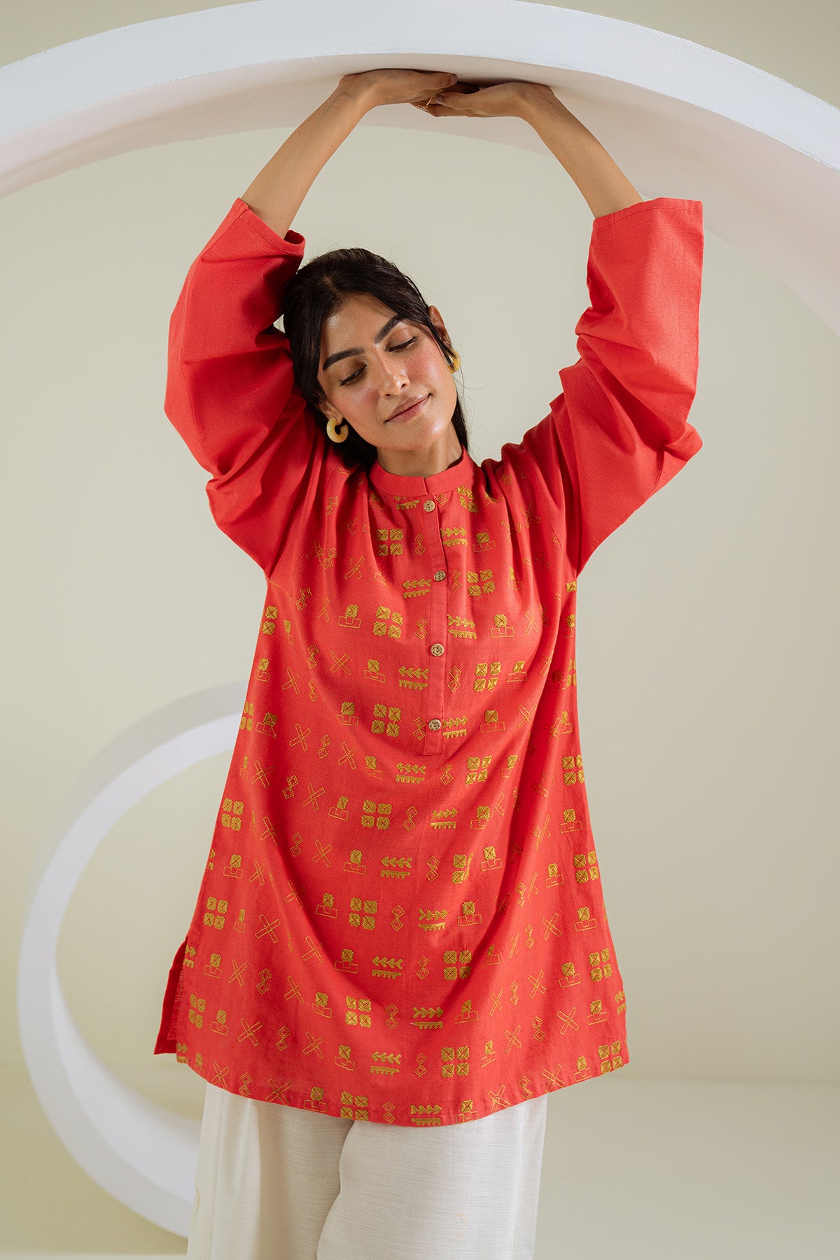 1 Piece Slub Khaddar Printed Shirt (BZ0114)