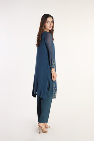 1 Piece  Chiffon Embroidered Shirt (AP0022)