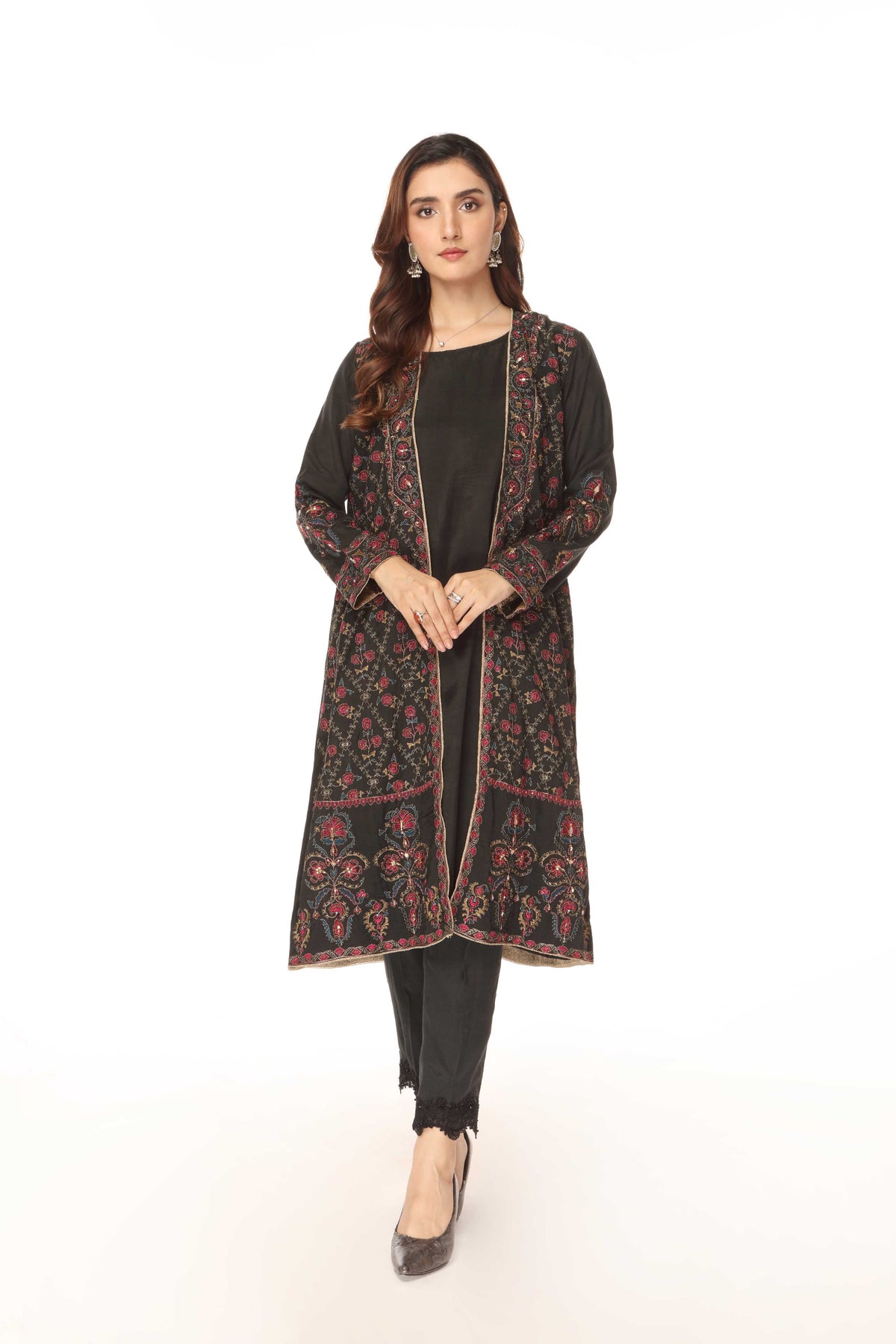 2 Piece  Raw Silk Embroidered Suit (AP0031)