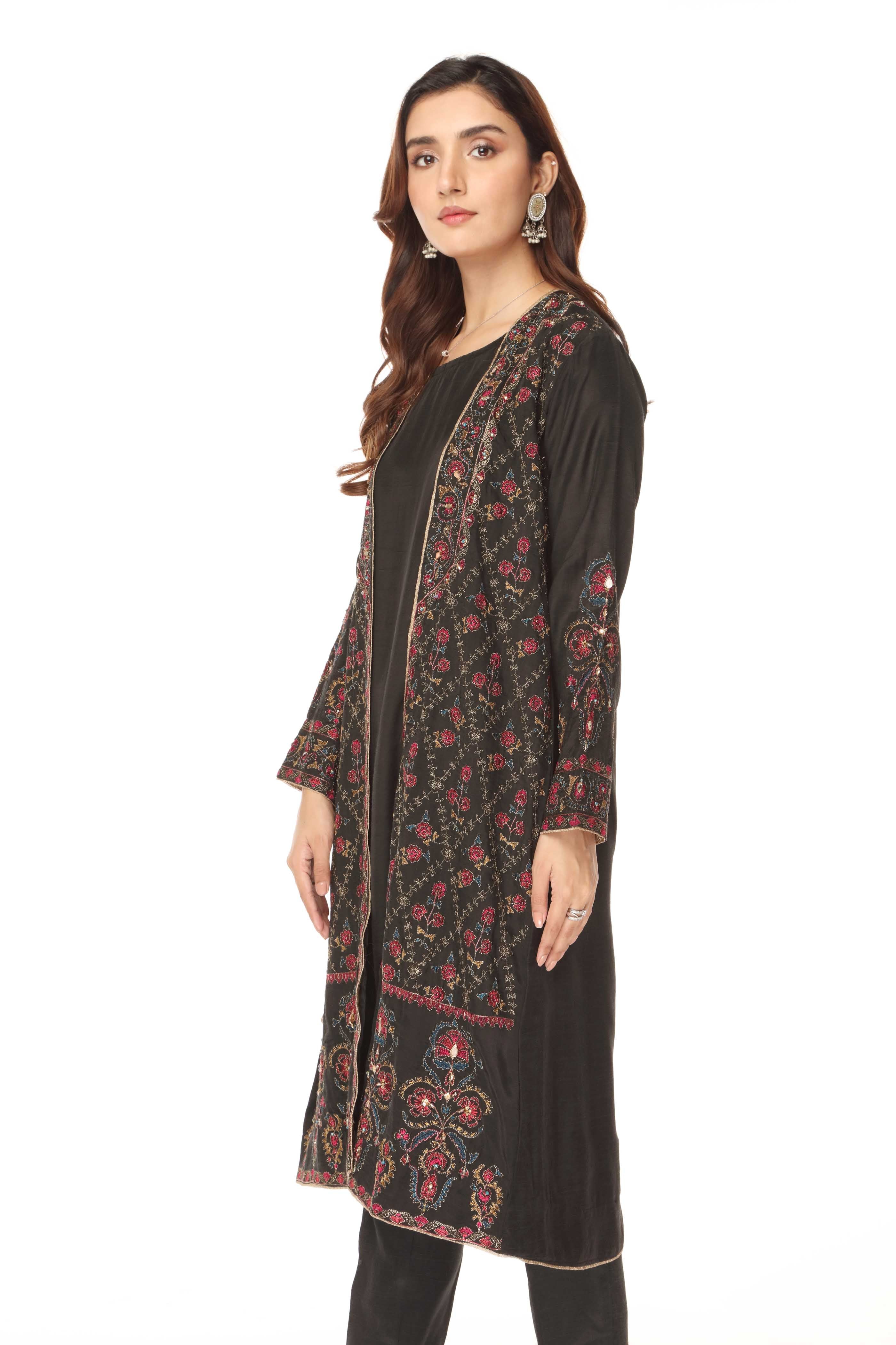 2 Piece  Raw Silk Embroidered Suit (AP0031)