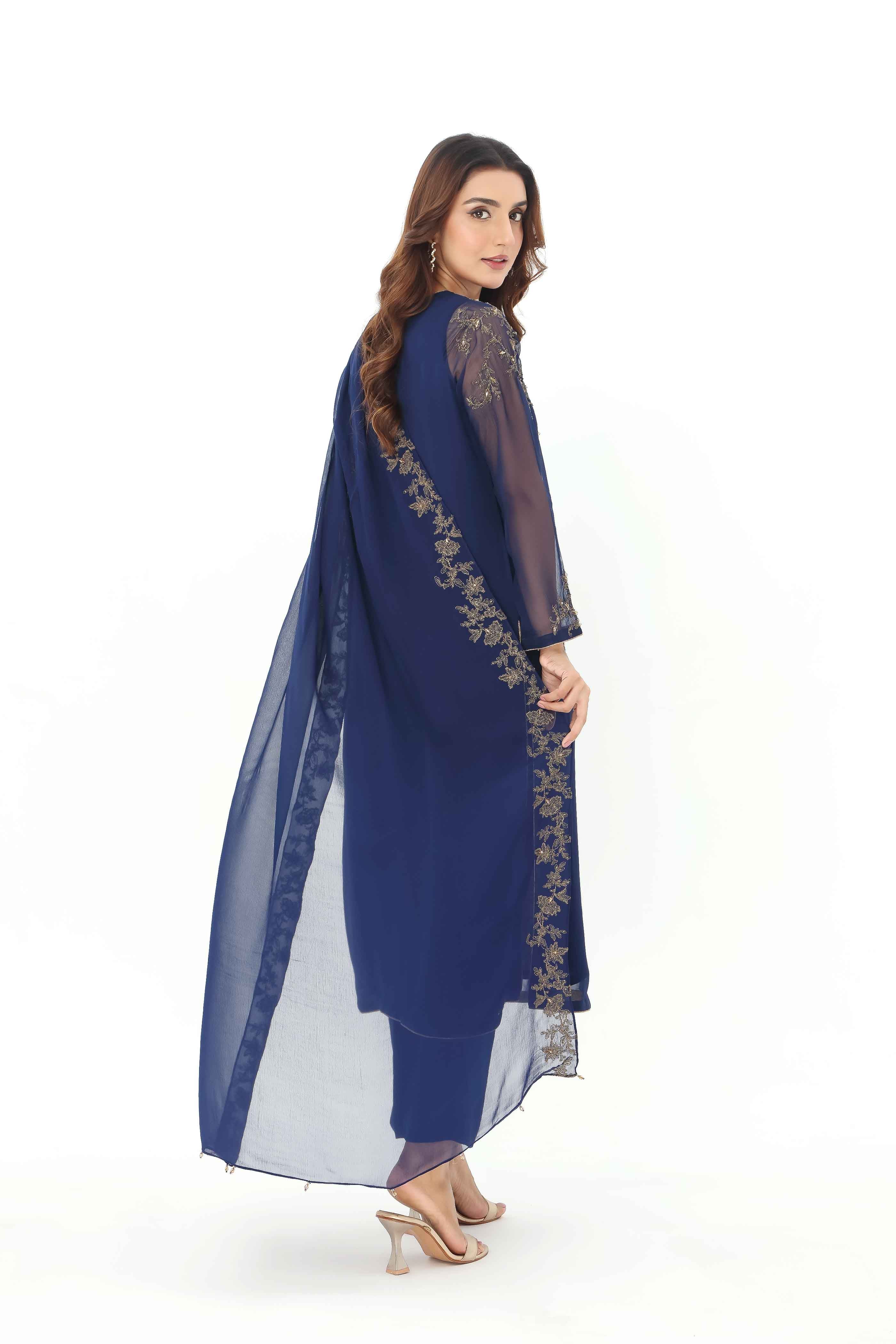 3 Piece Chiffon Embroidered Suit (AP0040)