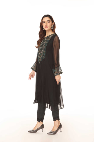 1 Piece  Chiffon Embroidered Shirt (AS0459)