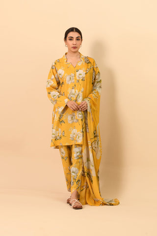 3 Piece Unstitched Printed Lawn Suit (UC0003)