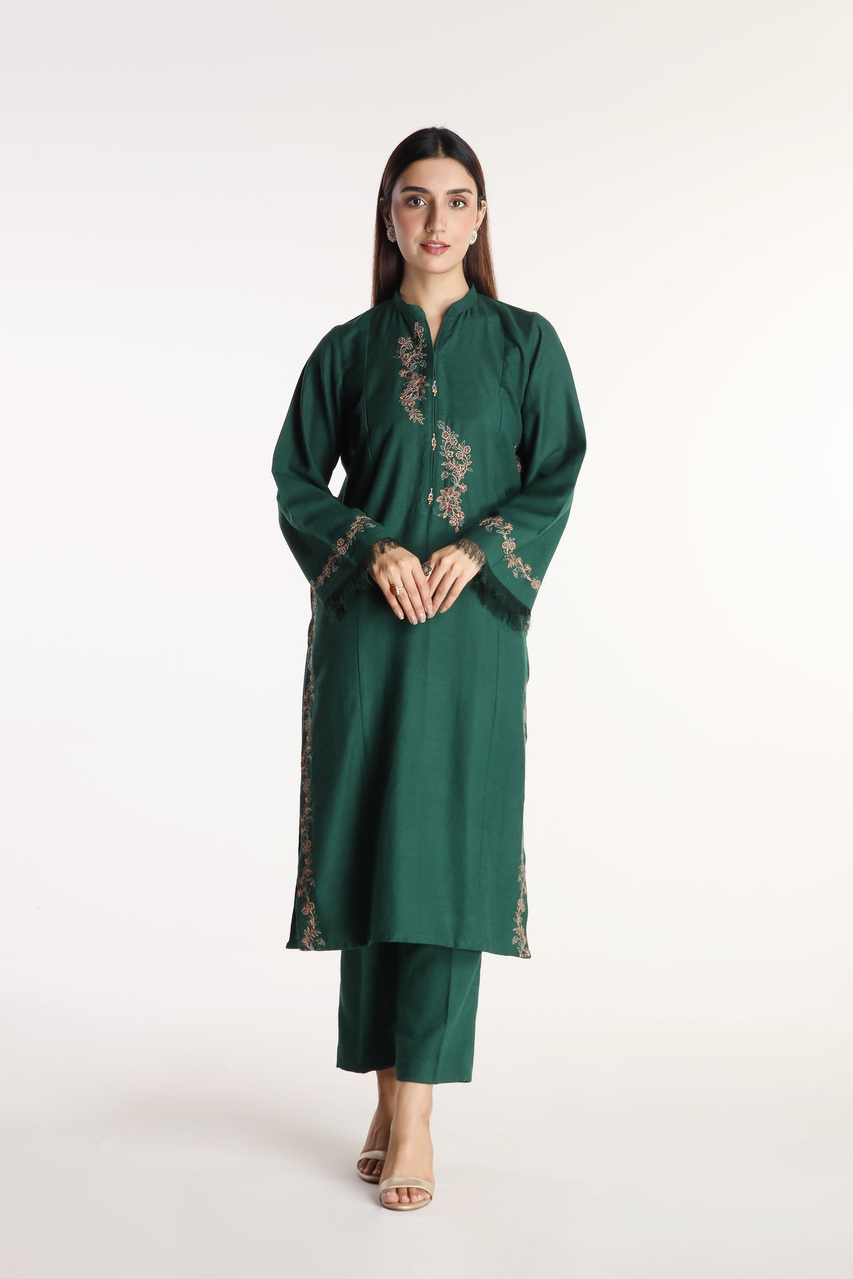 2 Piece Cotton Karandi Embroidered Suit (BA0041)