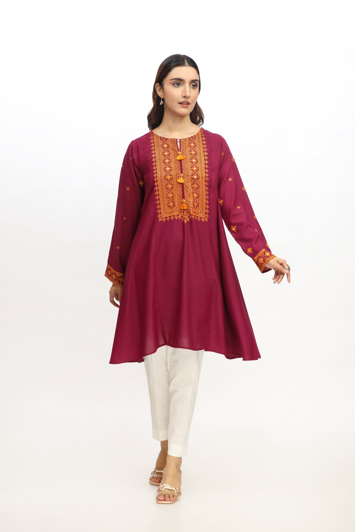 1 Piece Lawn Karandi Embroidered Shirt (BA0070)