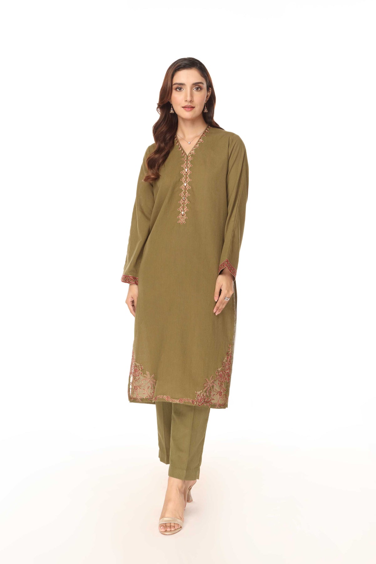 2 Piece Lawn Karandi Embroidered Suit (BA0102)