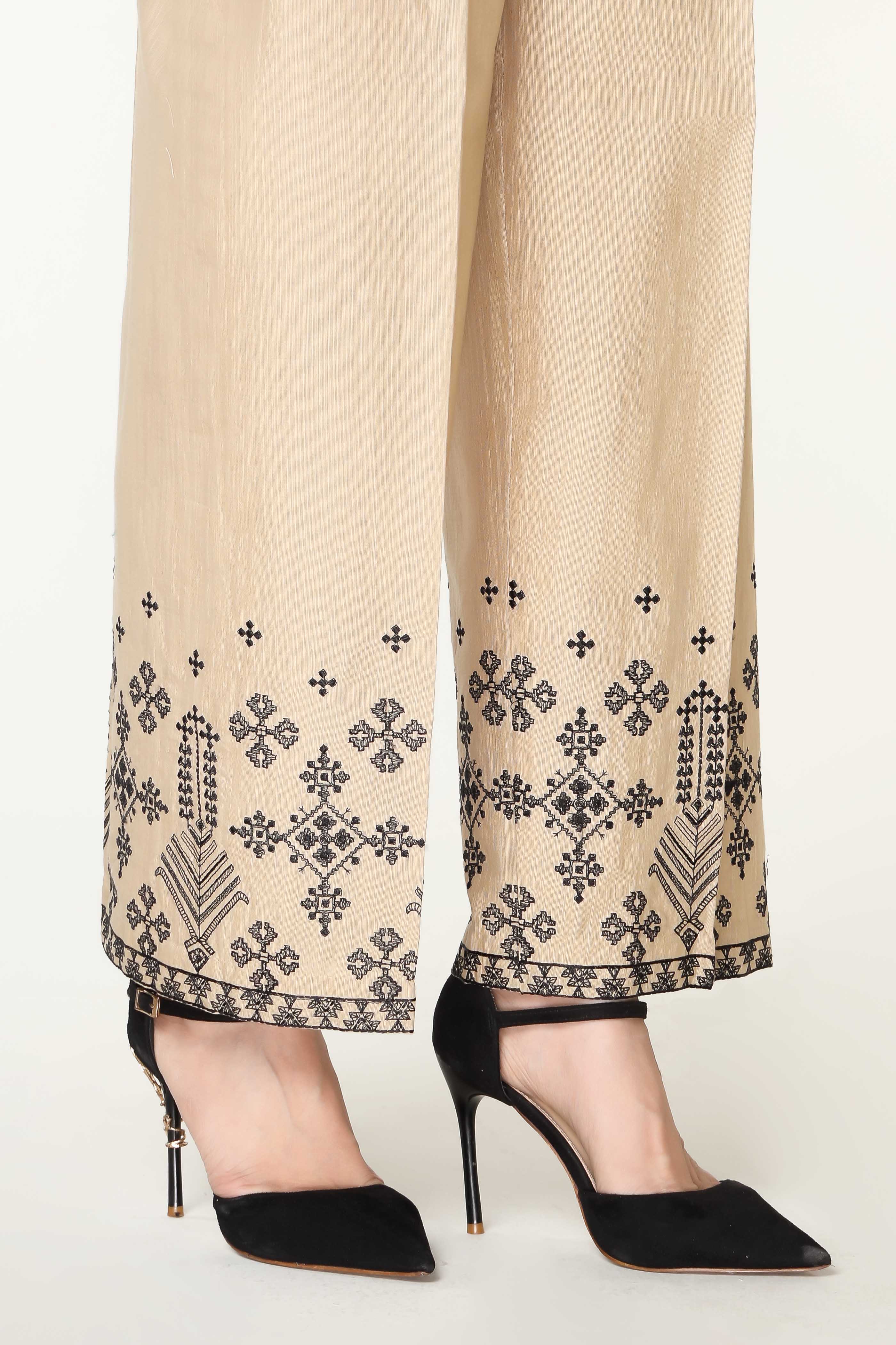 1 Piece Slub Khaddar Embroidered Trouser (BB9948)