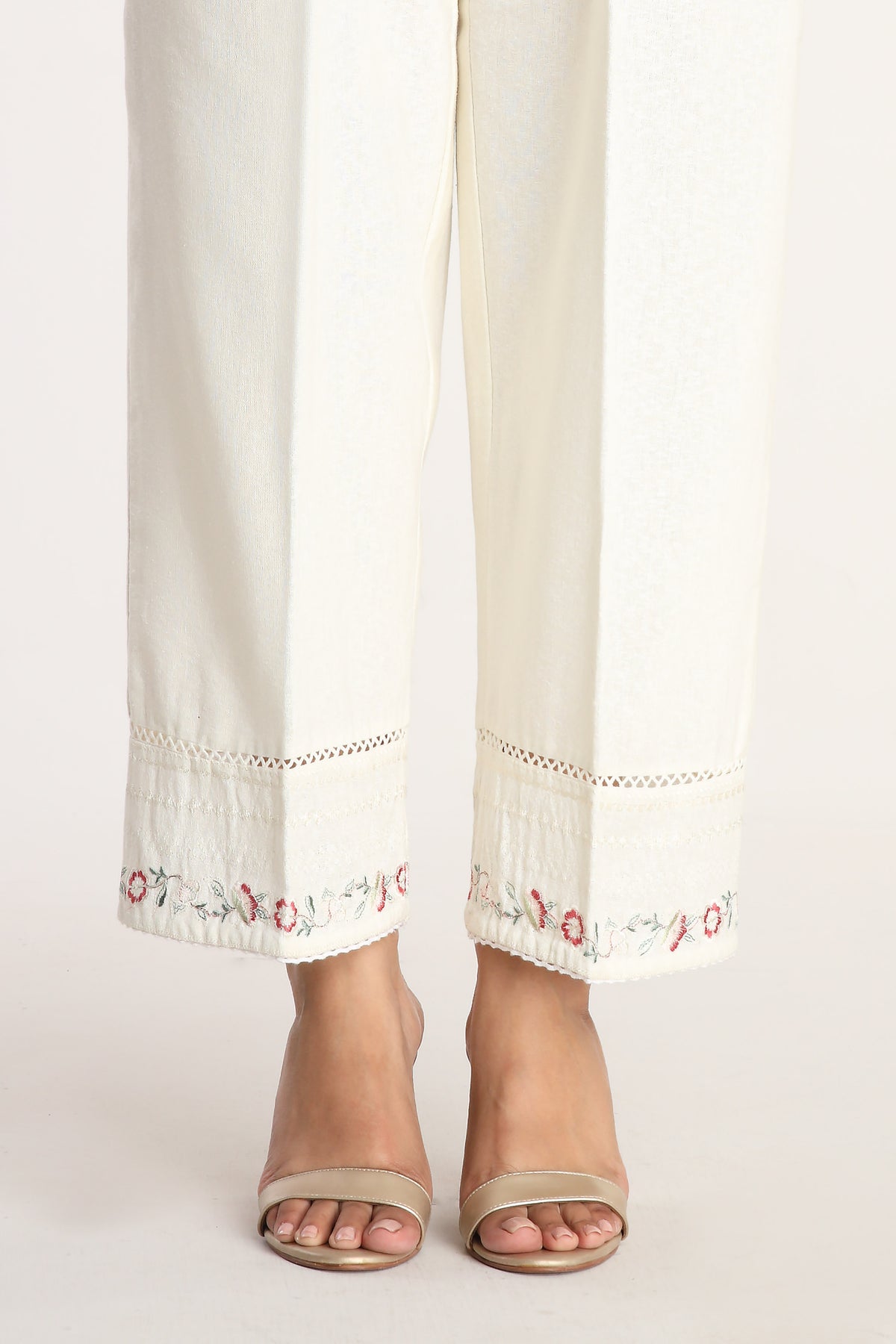 1 Piece Slub Khaddar Embroidered Culottes (BB9961)