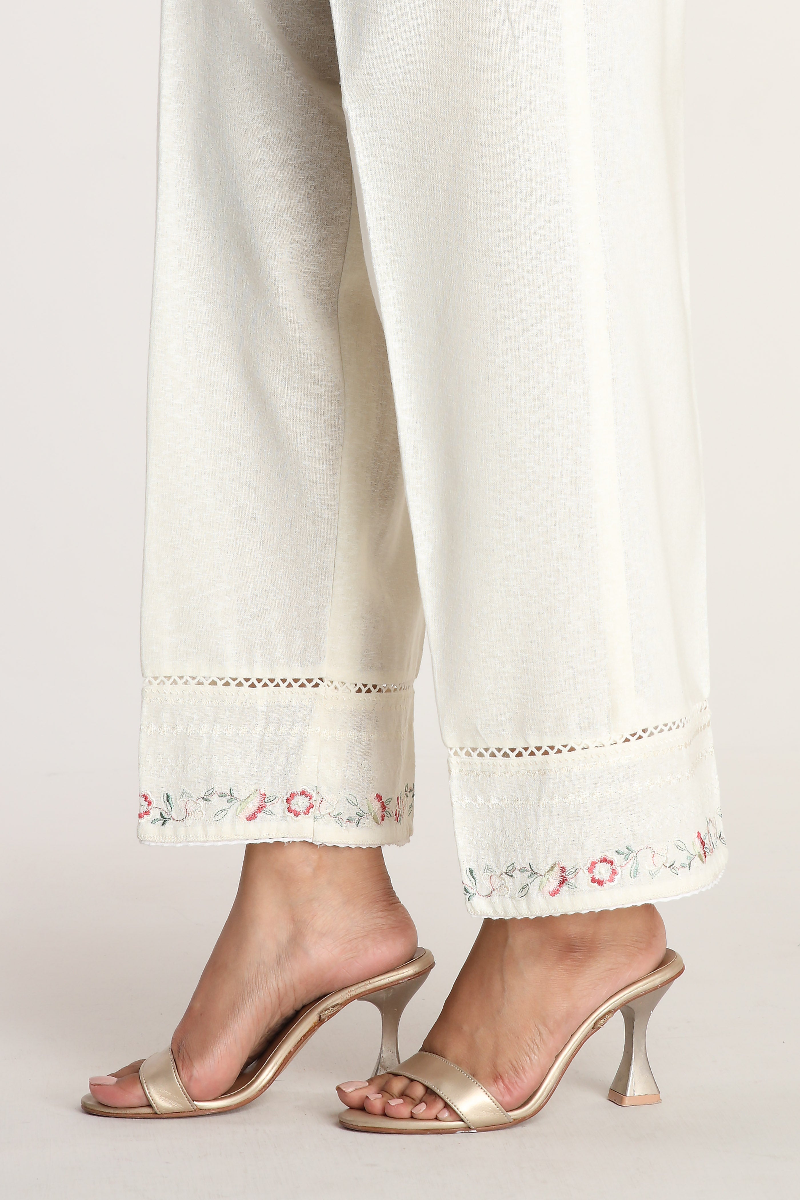 1 Piece Slub Khaddar Embroidered Culottes (BB9961)