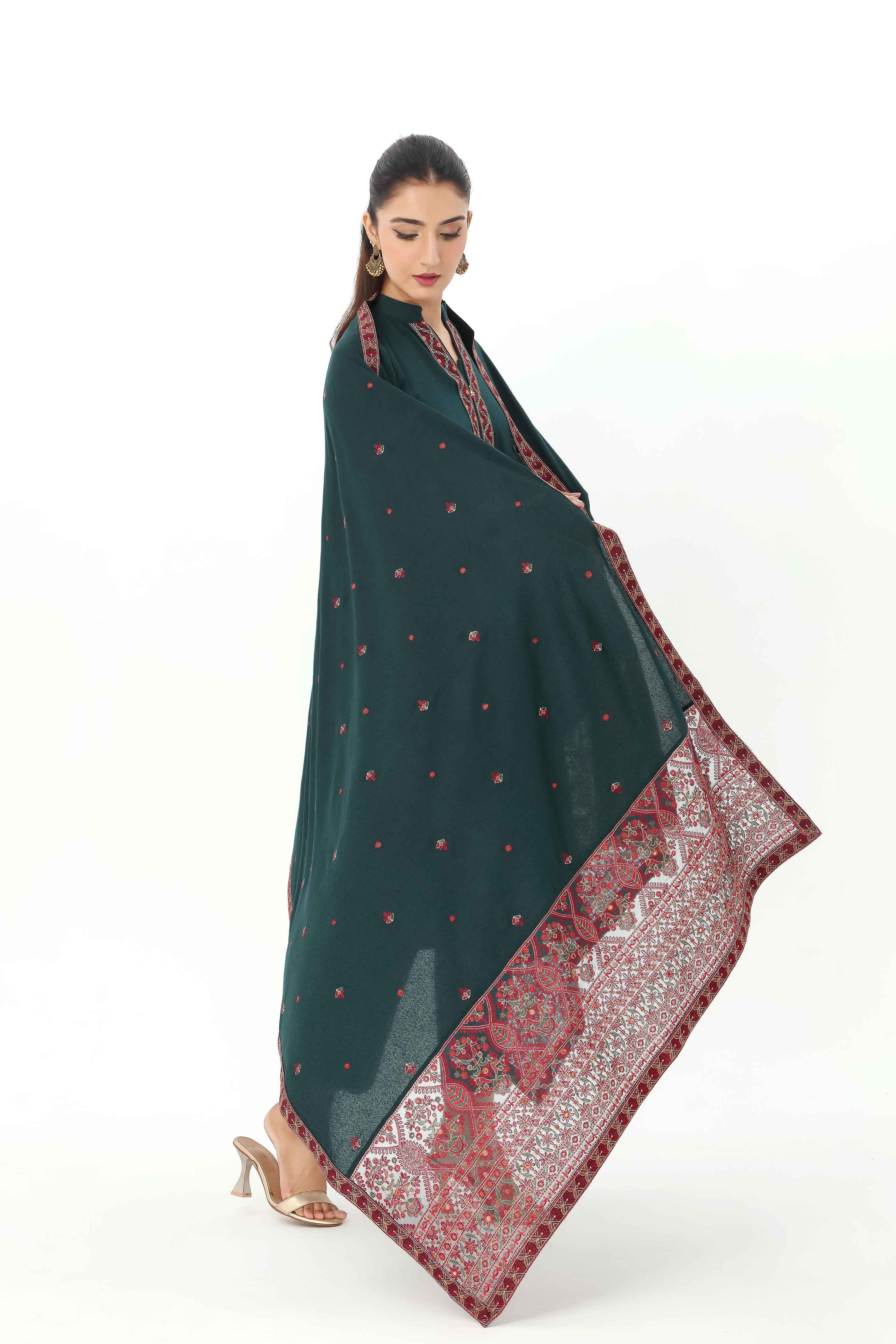 1 Piece Lawn Karandi Embroidered Shawl (BB9993)