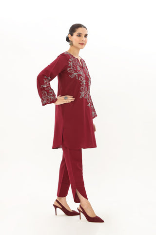 2 Piece Slub Khaddar Embroidered Suit (BE0026)