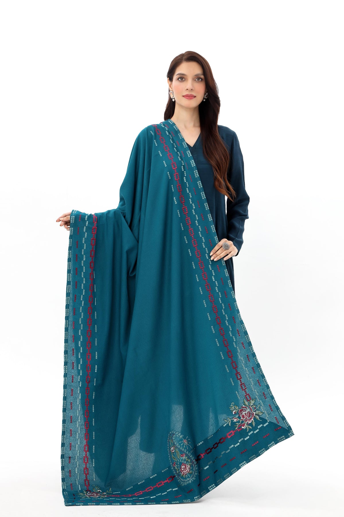 1 Piece Lawn Karandi Embroidered Shawl (BS0023)