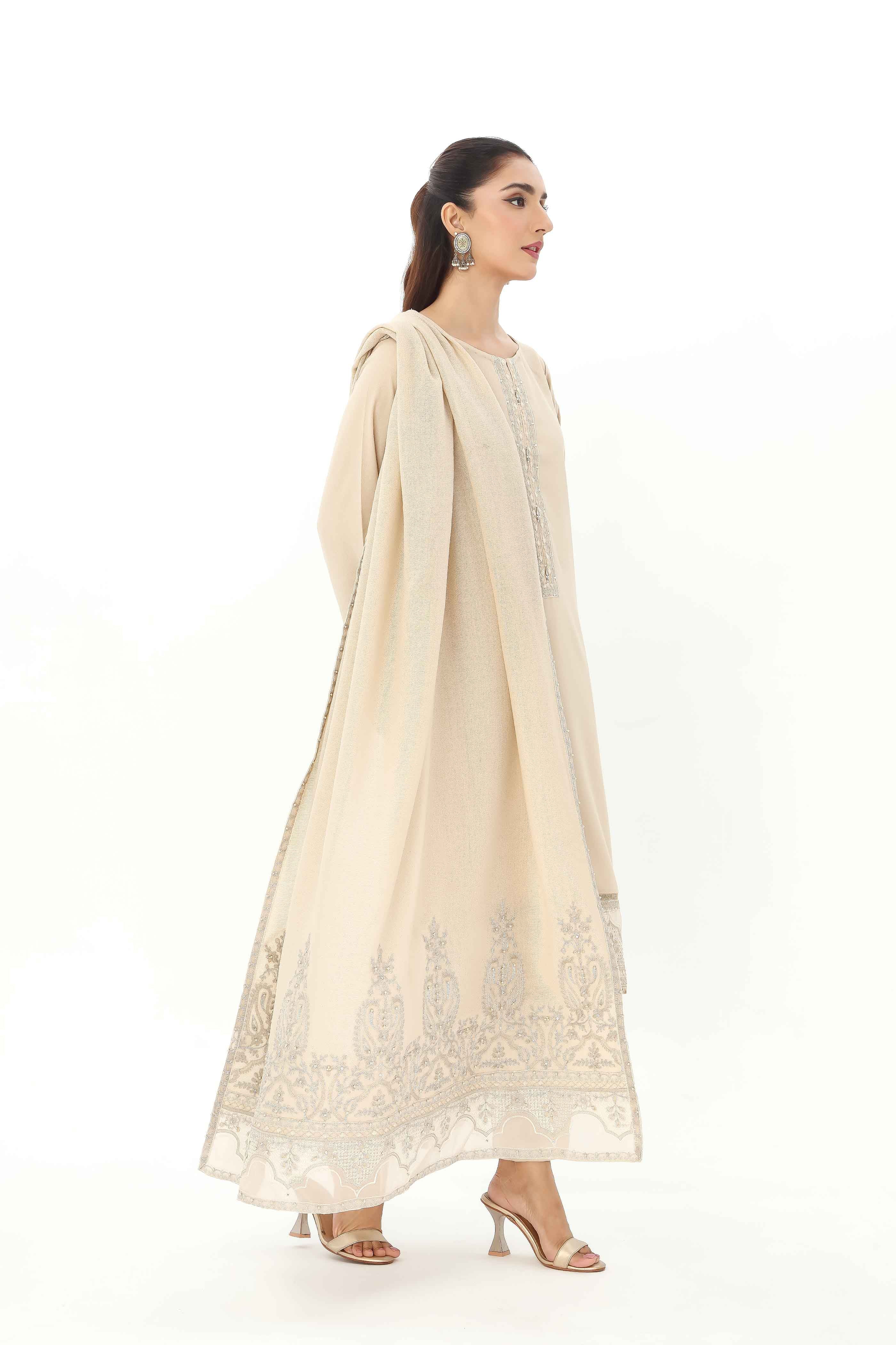 1 Piece Wool Embroidered Shawl (BS0026)