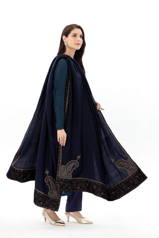 1 Piece Semipashmeena Embroidered Shawl (BS0031)