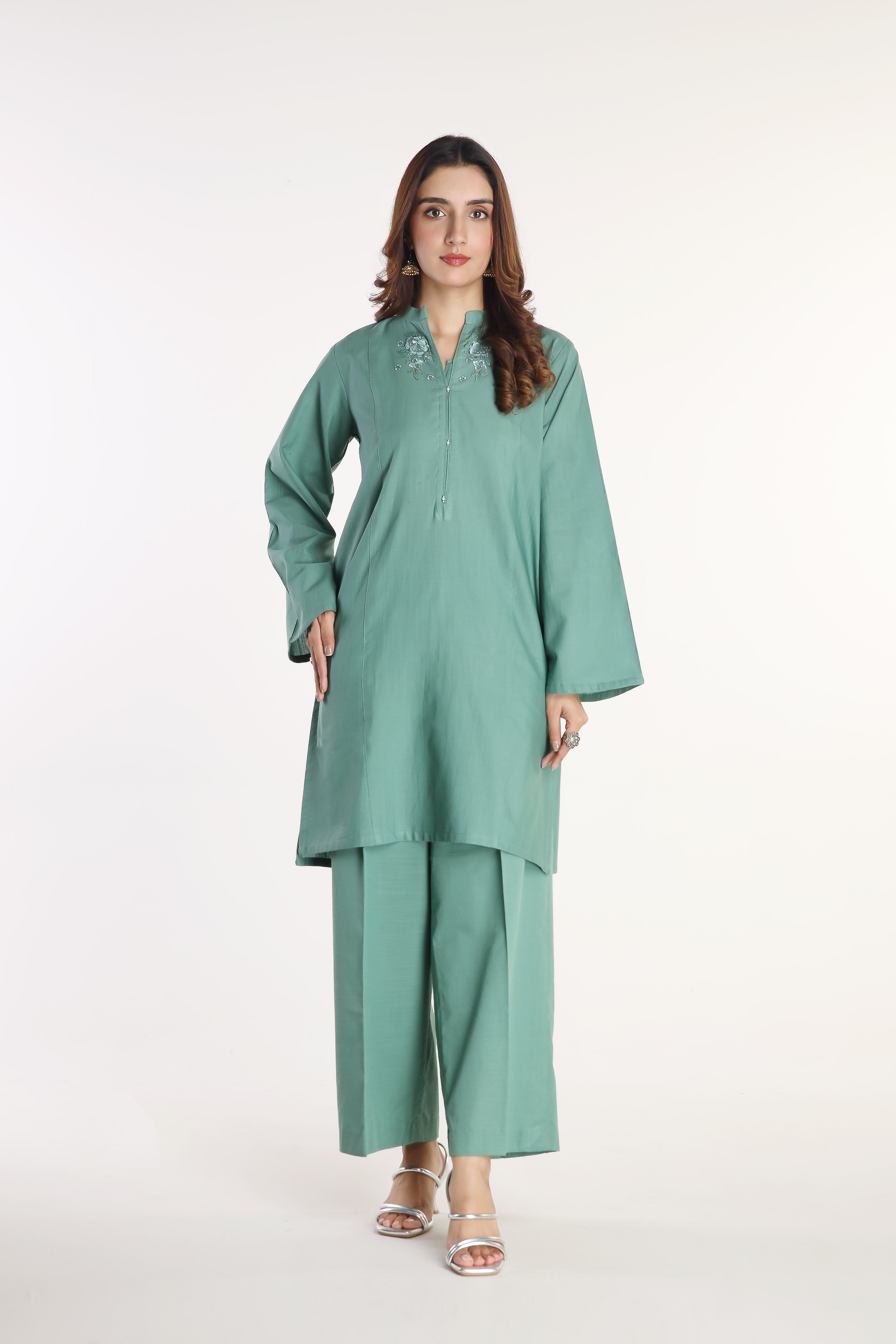 2 Piece Slub Khaddar Solid Suit (BZ0104)