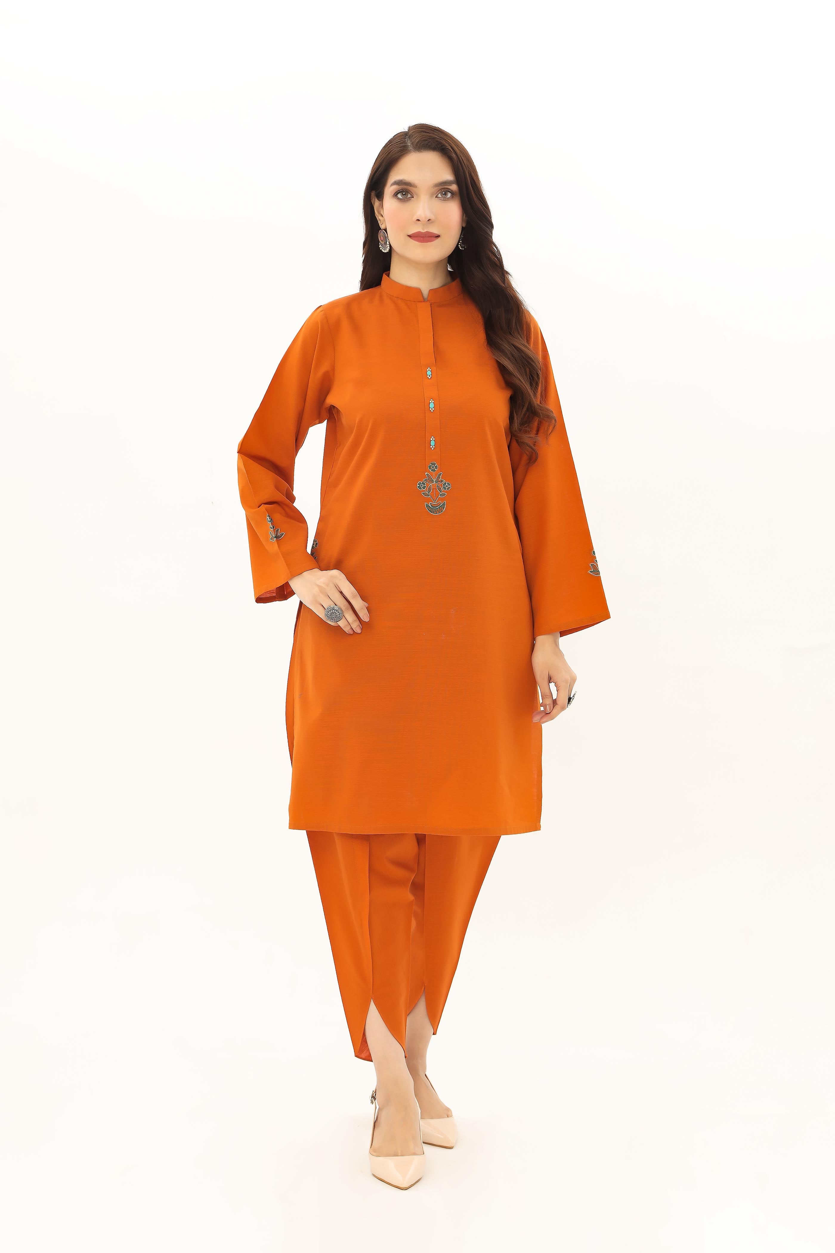 2 Piece Slub Khaddar Solid Suit (BZ0106)