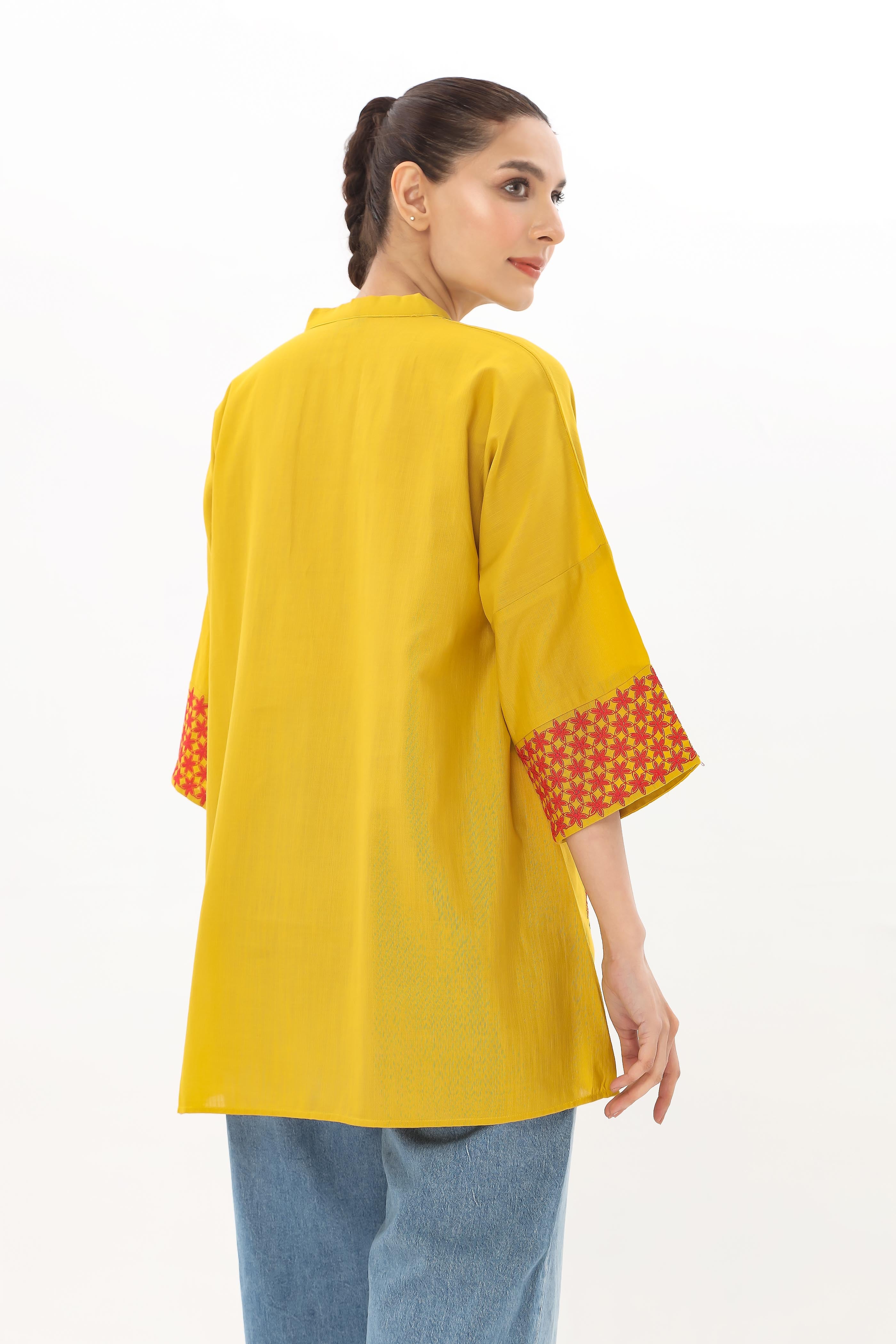 1 Piece Slub Khaddar Embroidered Shirt (BZ0108)