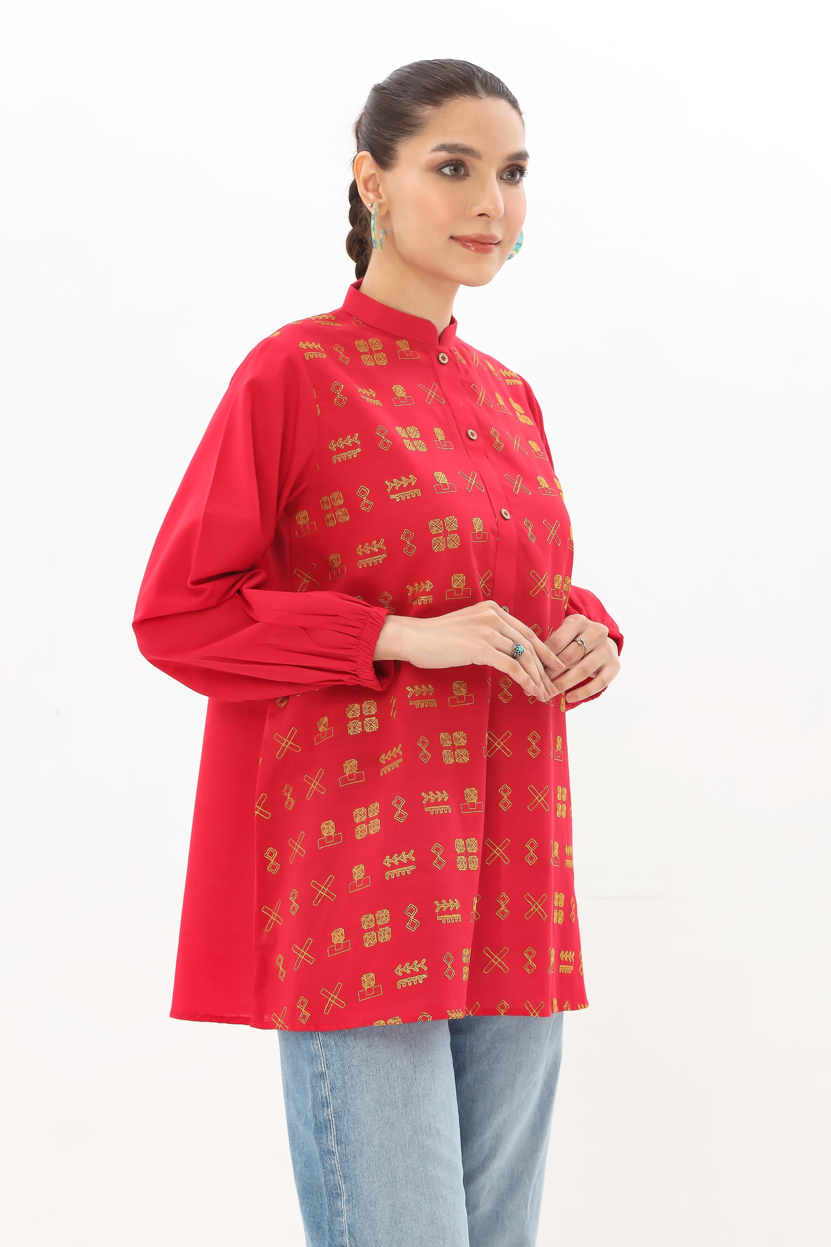 1 Piece Slub Khaddar Printed Shirt (BZ0114)