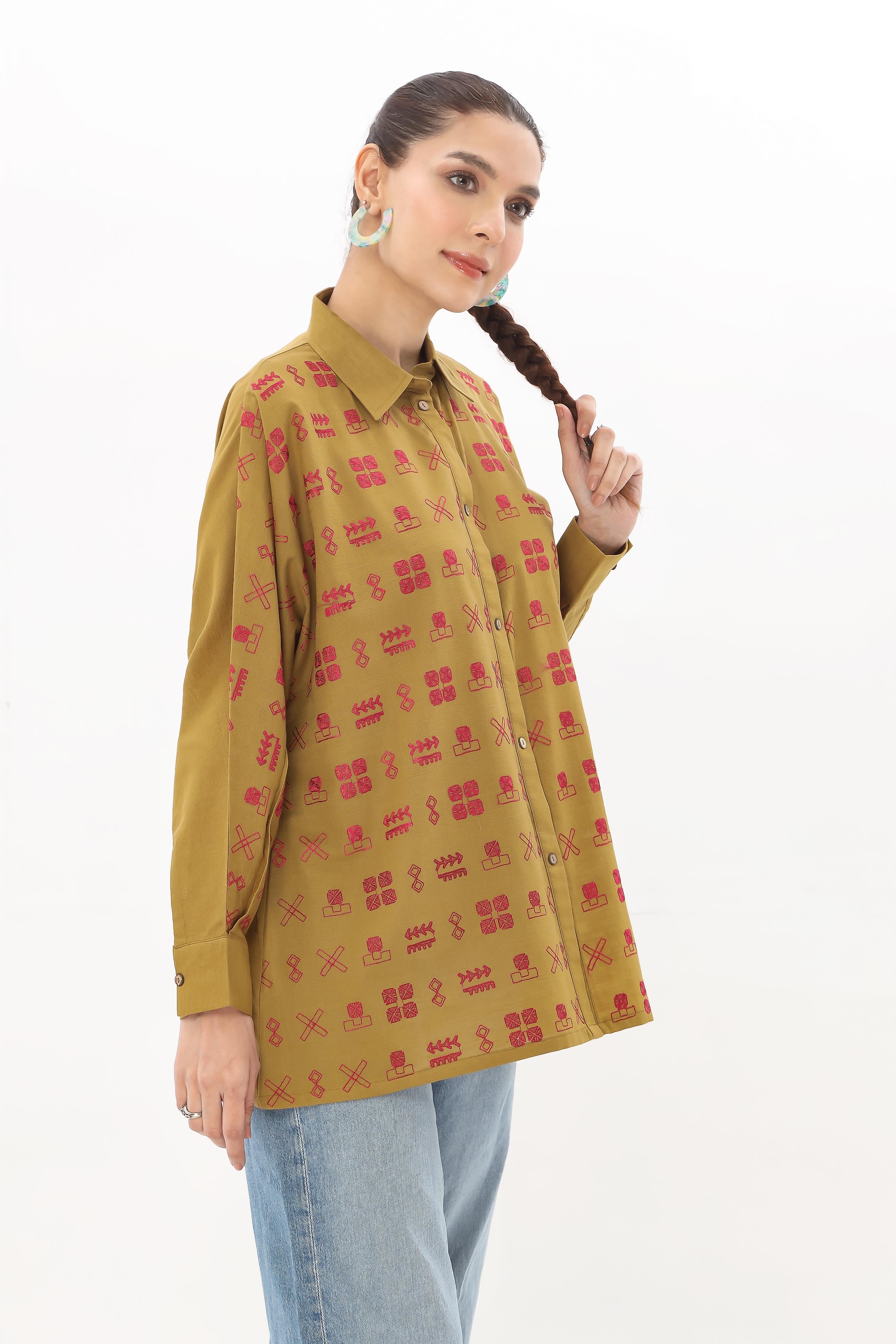 1 Piece Slub Khaddar Printed Shirt (BZ0115)