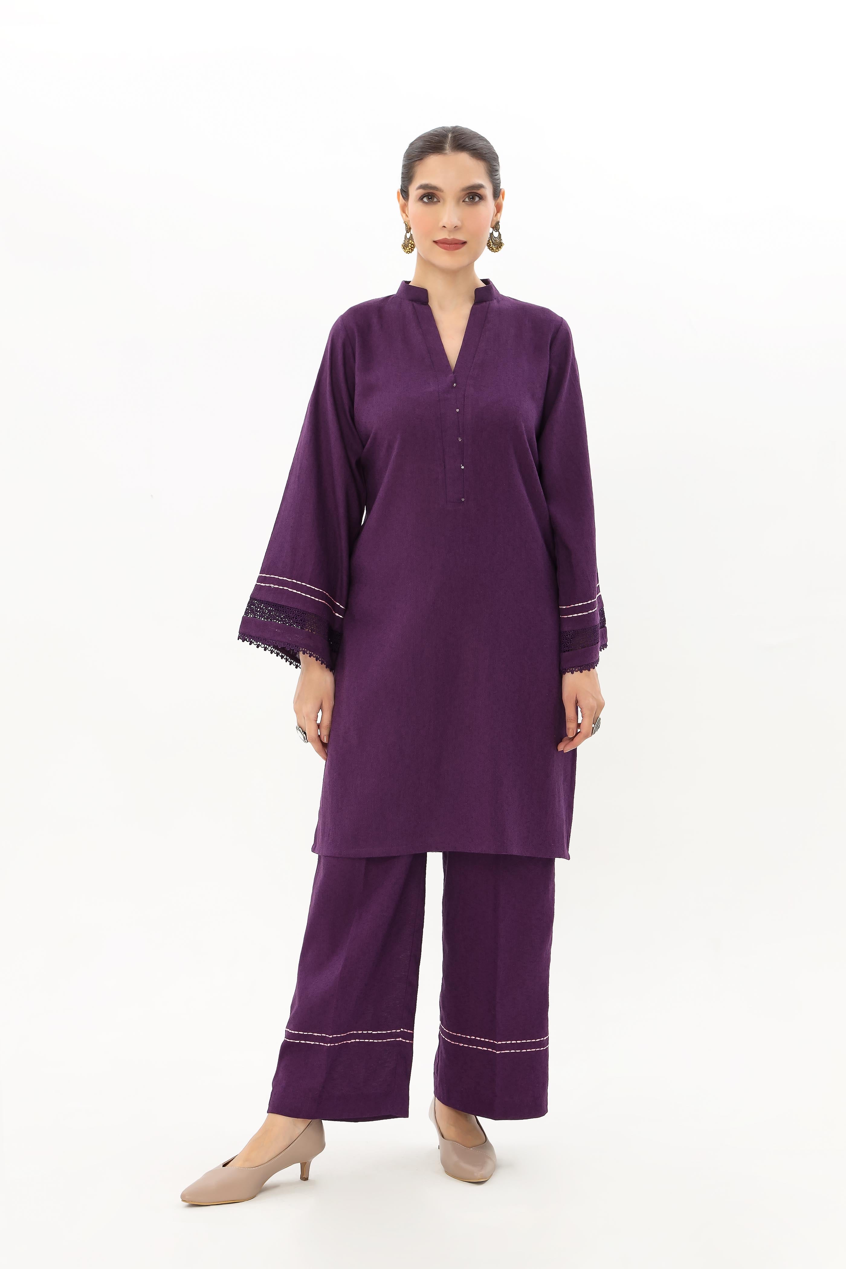 2 Piece Cotton Karandi Solid Suit (BZ0117)