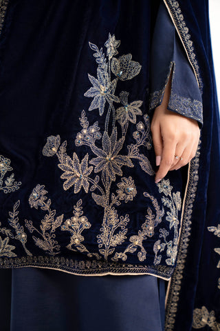 1 Piece Blue Embroidered Stole (AV0037)