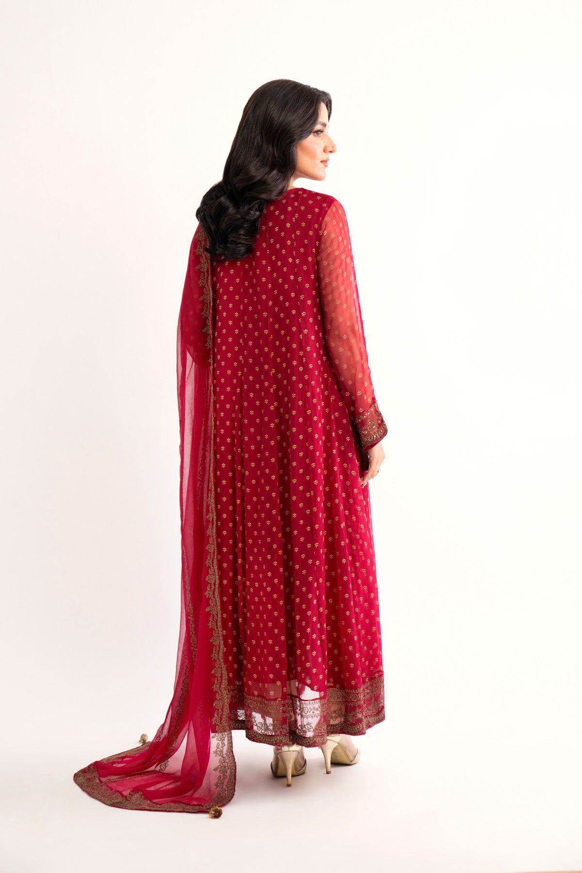 2 Piece Deep Pink Embroidered Suit (AP0049)