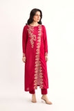 2 Piece Red Embroidered Suit (AS0476)