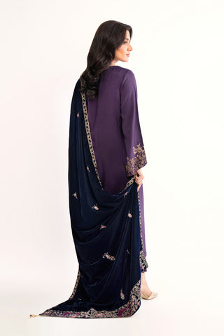 1 Piece Blue Embroidered Shawl (AV0036)